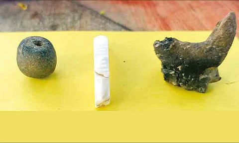 வெம்பக்கோட்டை அகழாய்வில் சுடுமண் காதணி, சங்கு வளையல் கண்டெடுப்பு