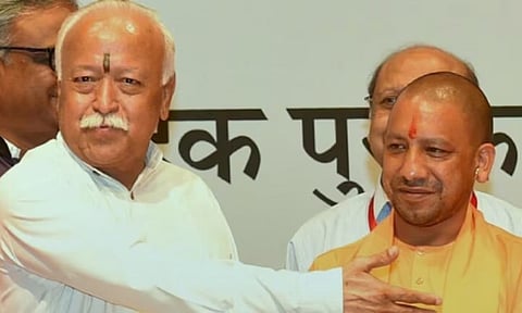 ஆர்.எஸ்.எஸ். தலைவரை சந்தித்த உ.பி. முதல்-மந்திரி யோகி ஆதித்யநாத்