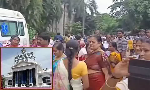 தலைமைச் செயலகத்தில் உள்ள கட்டிடத்தில் விரிசல்