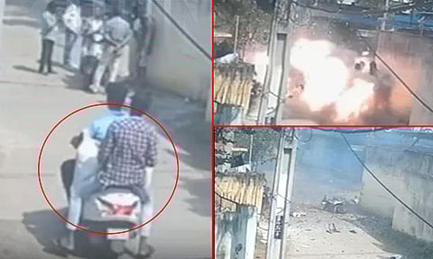 இருசக்கர வாகனத்தில் எடுத்து சென்ற பட்டாசுகள்: திடீரென வெடித்து சிதறியதில் ஒருவர் பலி