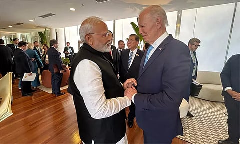 ஜி20 மாநாட்டின்போது அமெரிக்க ஜனாதிபதி பைடனுடன் பிரதமர் மோடி சந்திப்பு