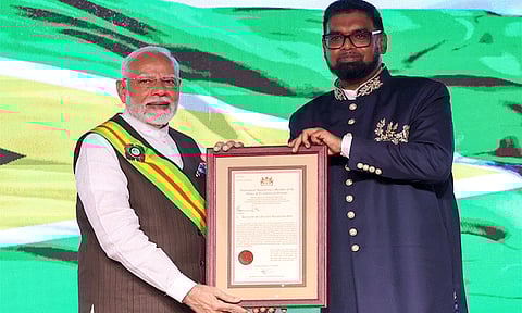 கயானா நாட்டின் உயரிய விருது - பிரதமர் மோடிக்கு கிடைத்த கவுரவம்