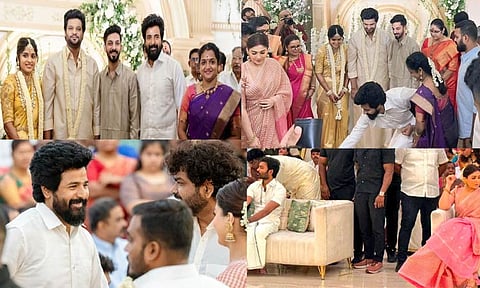 பிரபல தயாரிப்பாளரின் திருமண விழாவில் கலந்து கொண்ட தனுஷ், நயன்தாரா