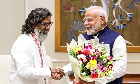 பிரதமர் மோடியுடன் ஹேமந்த் சோரன் சந்திப்பு