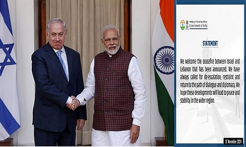 இஸ்ரேல், லெபனானின் போர் நிறுத்த ஒப்பந்தம்: இந்தியா வரவேற்பு