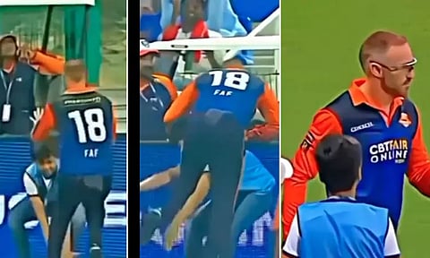 பவுண்டரி சென்ற பந்தை தடுக்க முயன்ற டு பிளெஸ்சிஸ்.. பால் பாய் செய்த சம்பவம்.. இணையத்தில் வைரல்