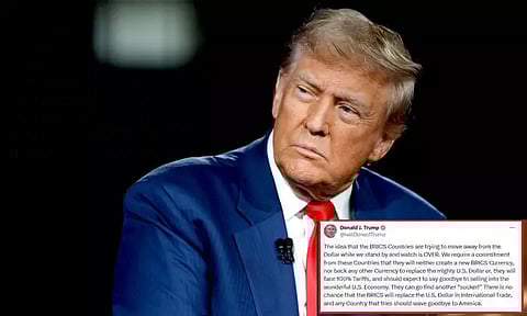 அமெரிக்க டாலருக்குப் பதிலாக புதிய கரன்சி; பிரிக்ஸ் அமைப்புக்கு டிரம்ப் எதிர்ப்பு
