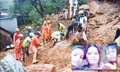 மண்சரிவில் சிக்கிய 5 பேரின் உடல்கள் மீட்பு: மீட்புப்பணியை இன்று மீண்டும் தொடர முடிவு