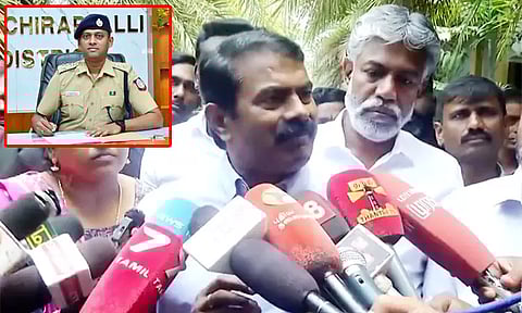 திருச்சி எஸ்.பி. வருண்குமாருடன் மோதத் தயார்: சீமான் ஆவேசம்