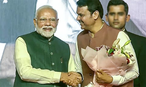 3-வது முறையாக மராட்டிய முதல்-மந்திரியாக பதவியேற்றார் தேவேந்திர பட்னாவிஸ்