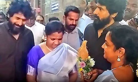 கள்ளழகர் கோவிலில் அரிவாள் நேர்த்திக்கடன் செலுத்திய நடிகர் சிவகார்த்திகேயன்