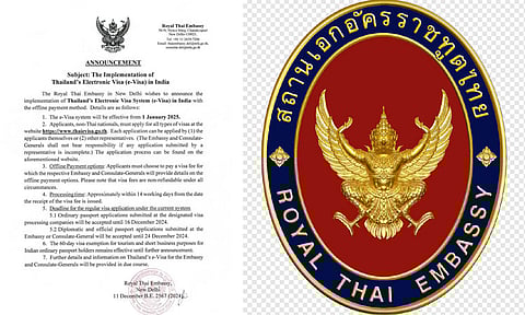 ஜனவரி 2025 முதல் இந்தியர்களுக்கு இ-விசா: தாய்லாந்து அறிவிப்பு