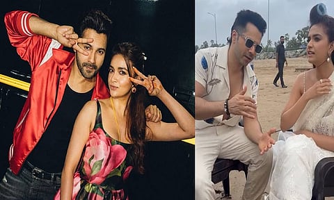 வருண் தவானுக்கு தமிழ் சொல்லி கொடுத்த நடிகை கீர்த்தி சுரேஷ்