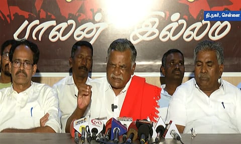 'திருவண்ணாமலையில் கம்யூனிஸ்ட் சார்பில் 27-ந்தேதி கருப்புக்கொடி ஆர்ப்பாட்டம்' - முத்தரசன் அறிவிப்பு