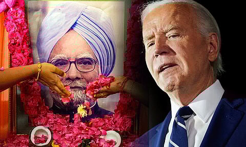 அமெரிக்க-இந்திய அணுசக்தி ஒப்பந்தத்தை உருவாக்கியதில் முக்கிய பங்கு: மன்மோகன் சிங்கிற்கு ஜோ பைடன் புகழஞ்சலி