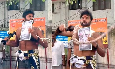 சாட்டையால் அடித்துக் கொண்ட கூல் சுரேஷ்...வீடியோவை பார்த்து சிரித்த சமுத்திரக்கனி