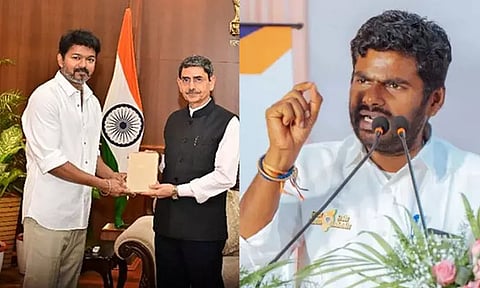 கவர்னர் ஆர்.என்.ரவியுடன் விஜய் சந்திப்பு - அண்ணாமலை வரவேற்பு