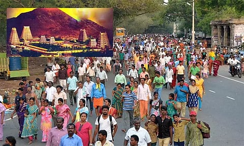 நாளை பவுர்ணமி: கிரிவலப்பாதையில் முன்னேற்பாடு பணிகள் தீவிரம்