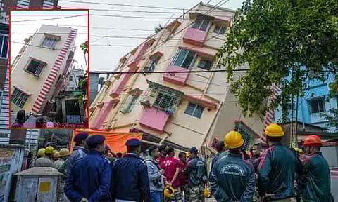 கொல்கத்தா: வலுப்படுத்தும் பணியின்போது திடீரென சரிந்து விழுந்த அடுக்குமாடி கட்டிடம்