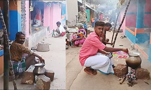 திருச்சியில் ஆண்கள் மட்டுமே பொங்கல் வைத்து வழிபாடு செய்த வினோதம்