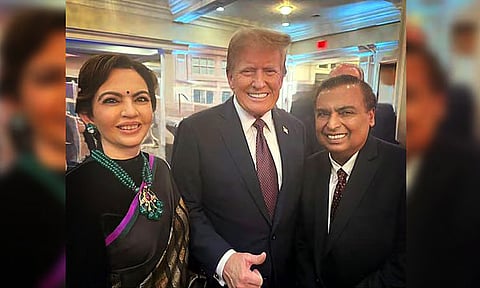 டொனால்டு டிரம்புடன் முகேஷ் அம்பானி, நீடா அம்பானி சந்திப்பு