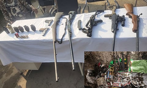 மணிப்பூரில் துப்பாக்கிகள், வெடிகுண்டுகள் பறிமுதல்