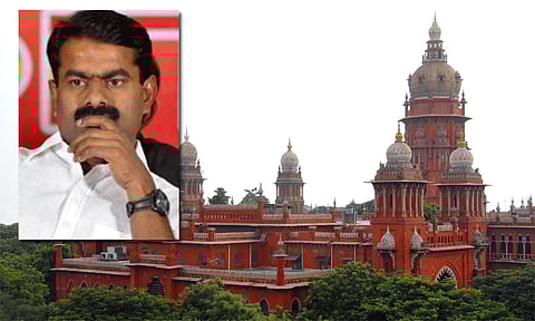 சீமான் நேரில் ஆஜராவதில் இருந்து விலக்கு அளிக்க முடியாது - சென்னை ஐகோர்ட்டு