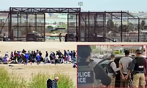 அமெரிக்காவில் 500-க்கும் மேற்பட்ட சட்டவிரோத குடியேறிகள் கைது- ராணுவ விமானம் மூலம் நாடுகடத்தல்