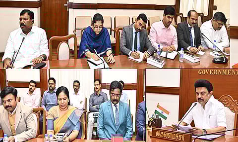 முதல்-அமைச்சரை சந்தித்து வாழ்த்து பெற்ற மாவட்ட கலெக்டர்கள்