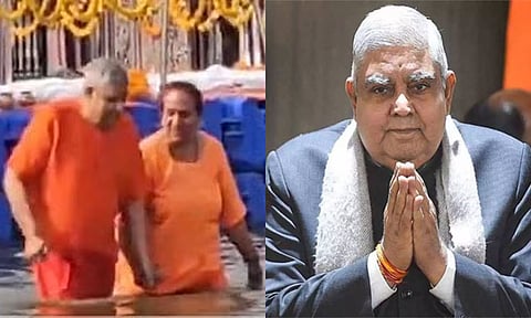 மகா கும்பமேளா: திரிவேணி சங்கமத்தில் துணை ஜனாதிபதி புனித நீராடல்