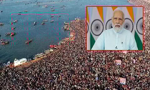 திரிவேணி சங்கமத்தில் பிரதமர் மோடி நாளை புனித நீராடுகிறார்