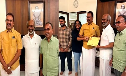 ரஜினியை சந்தித்து மகன் திருமணத்திற்கு அழைப்பிதழ் வழங்கிய எஸ்.பி.வேலுமணி