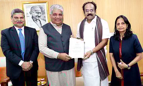 மத்திய மந்திரி பூபேந்தர் யாதவுடன் அமைச்சர் தங்கம் தென்னரசு சந்திப்பு