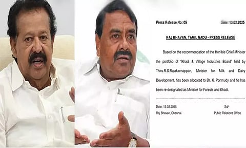 தமிழக அமைச்சரவையில் இலாகா மாற்றம்