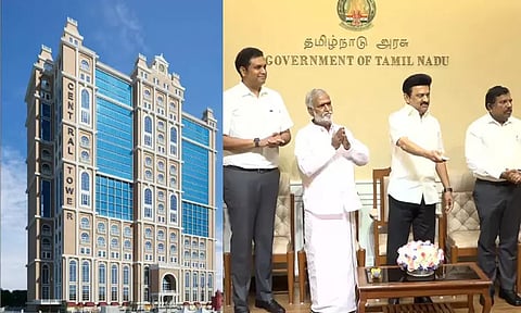 ரூ.350 கோடி மதிப்பீட்டில் சென்ட்ரல் கோபுர கட்டடம்: முதல்-அமைச்சர் மு.க.ஸ்டாலின் அடிக்கல் நாட்டினார்