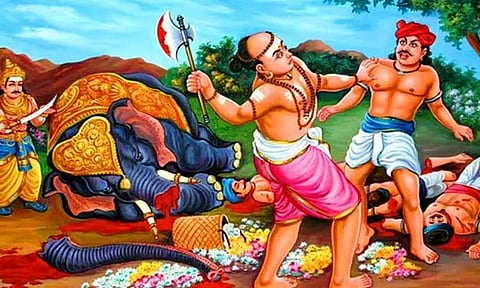 எறிபத்த நாயனார்- புகழ்ச்சோழ நாயனாருக்காக இறைவன் நடத்திய திருவிளையாடல்