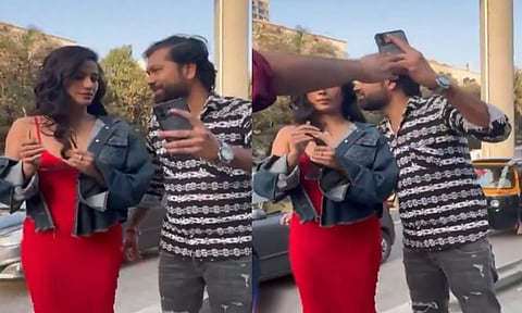 செல்பி எடுக்கும்போது அத்துமீறிய நபர்: தெறித்து ஓடிய நடிகை - வைரலாகும் வீடியோ