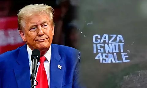 'காசா விற்பனைக்கு அல்ல': டிரம்ப்பின் கோல்ப் மைதானத்திற்குள் புகுந்து எச்சரித்த பாலஸ்தீன குழுவினர்