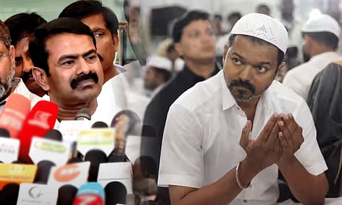 "ஒரு நாள் தொப்பி போட்டு வேடம் போடுபவன் நான் இல்லை" - விஜய்யின் இப்தார் நோன்பு திறப்பு குறித்து சீமான் பதில்