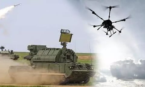 உக்ரைன் டிரோன்களை நடுவானில் சுட்டு வீழ்த்திய ரஷிய வான் பாதுகாப்பு அமைப்பு