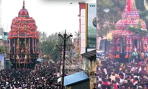 திருச்செந்தூரில் மாசி திருவிழா தேரோட்டம் கோலாகலம்... ஆயிரக்கணக்கான பக்தர்கள் தரிசனம்