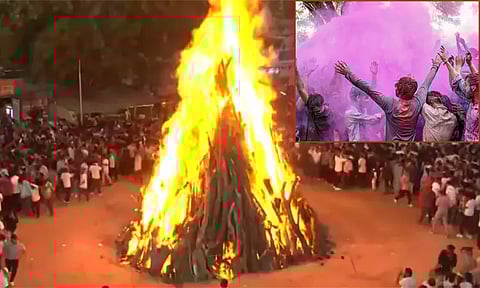 ஹோலிகா தகனம்.. வண்ணங்களின் திருவிழா களைகட்டியது
