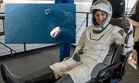 பூமிக்கு திரும்பிய 'டிராகன்': 'விண் தேவதை' சுனிதாவை வரவேற்ற டால்பின்கள் - வீடியோ