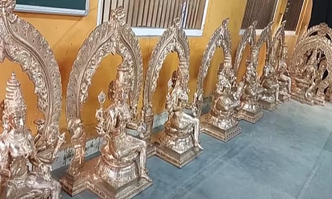 கும்பகோணத்தில் தயாரான 22 ஐம்பொன் சிலைகள் - இலங்கைக்கு அனுப்பி வைப்பு