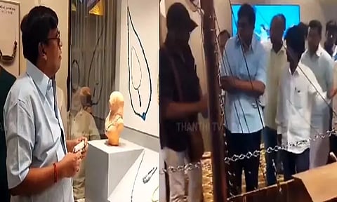 கீழடி அருங்காட்சியகத்தை பார்வையிட்ட நடிகர் வடிவேலு