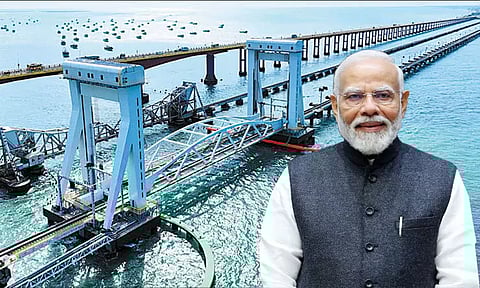 பாம்பன் புதிய ரெயில் பாலம் திறப்பு: 6-ம் தேதி தமிழகம் வருகிறார் பிரதமர் மோடி