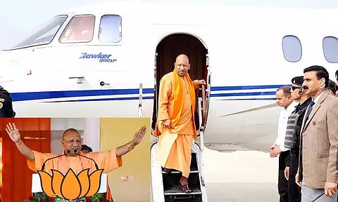 உ.பி. முதல்-மந்திரி யோகி பயணித்த விமானத்தில் கோளாறு; அவசர அவசரமாக தரையிறக்கம்