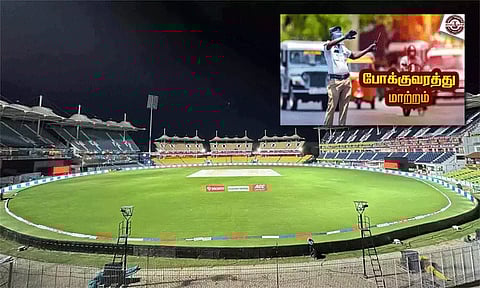 சென்னை சேப்பாக்கம் மைதானத்தில் நாளை ஐ.பி.எல். போட்டி: போக்குவரத்து மாற்றம்