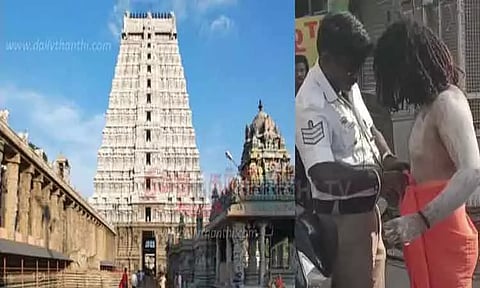 கிரிவல பாதையில் நிர்வாணமாக சென்ற சாமியார் - தி.மலையில் பரபரப்பு