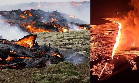 ஐஸ்லாந்தில் எரிமலை வெடிப்பு; பொதுமக்கள், சுற்றுலா பயணிகள் வெளியேற்றம்